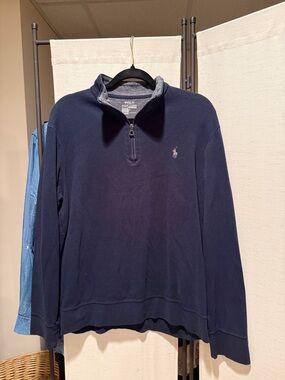 Polo by Ralph Lauren Navy Heather Quarter-Zip Performance Pullover